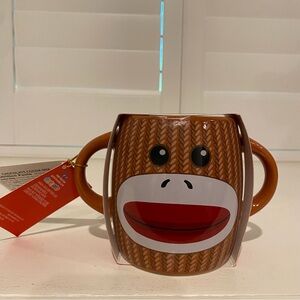 NWT Galerie Brown Sock Monkey Mug